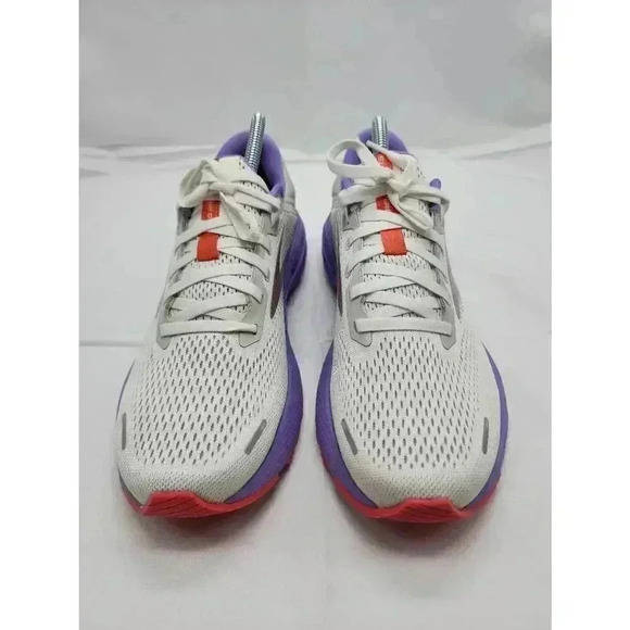 Brooks Womens Adrenaline GTS 22 Road Running Shoes White Coral Purple Size 9.5 - Picture 2 of 11